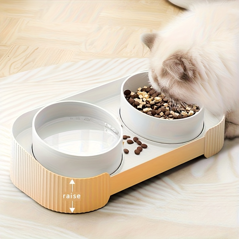 pet bowl cat and dog food double bowl feeding water ceramic bowl anti tip neck cat and dog bowl Product details 2