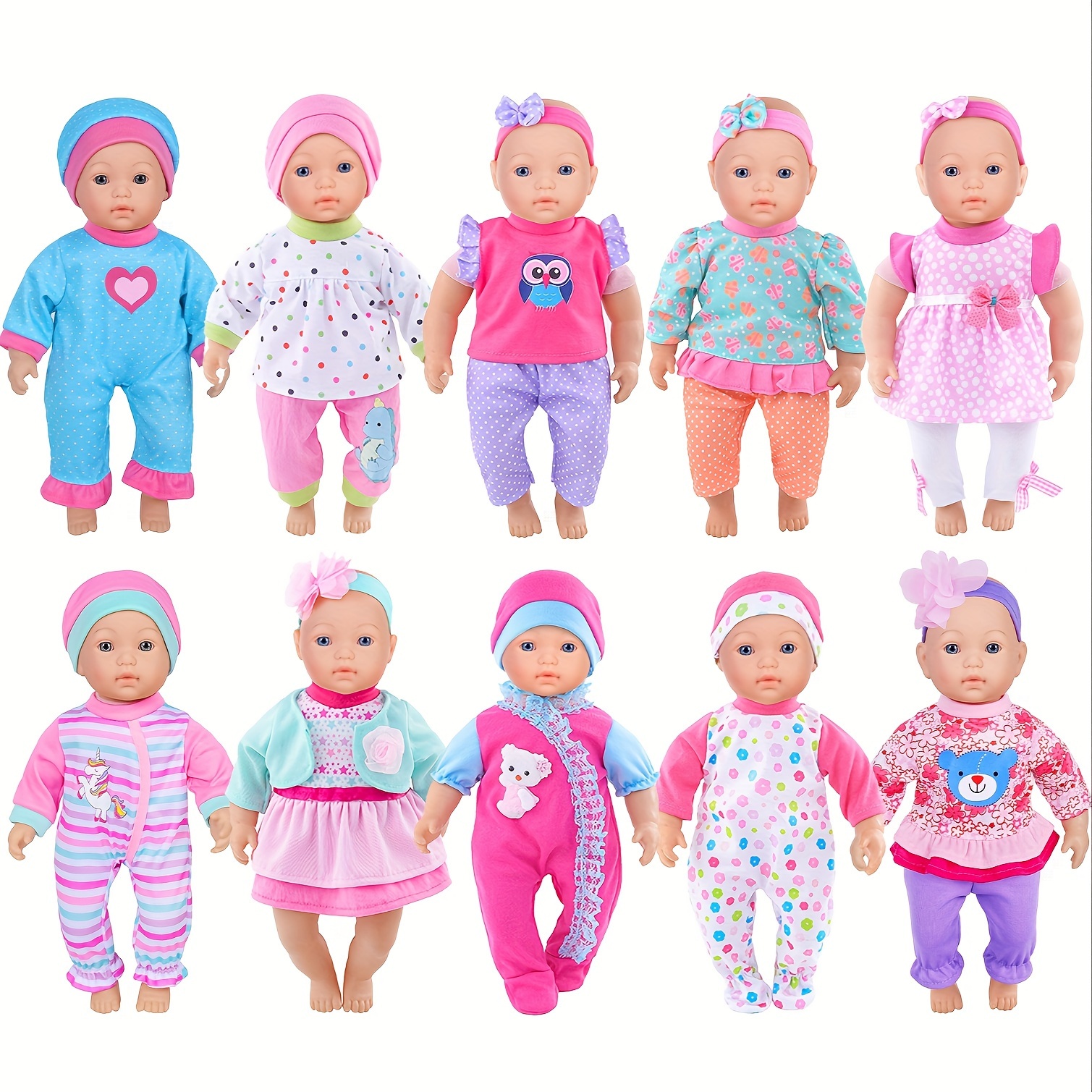 

10 Outfits Clothes Hat For 10 12 New / 14 (no Doll) Halloween, Christmas