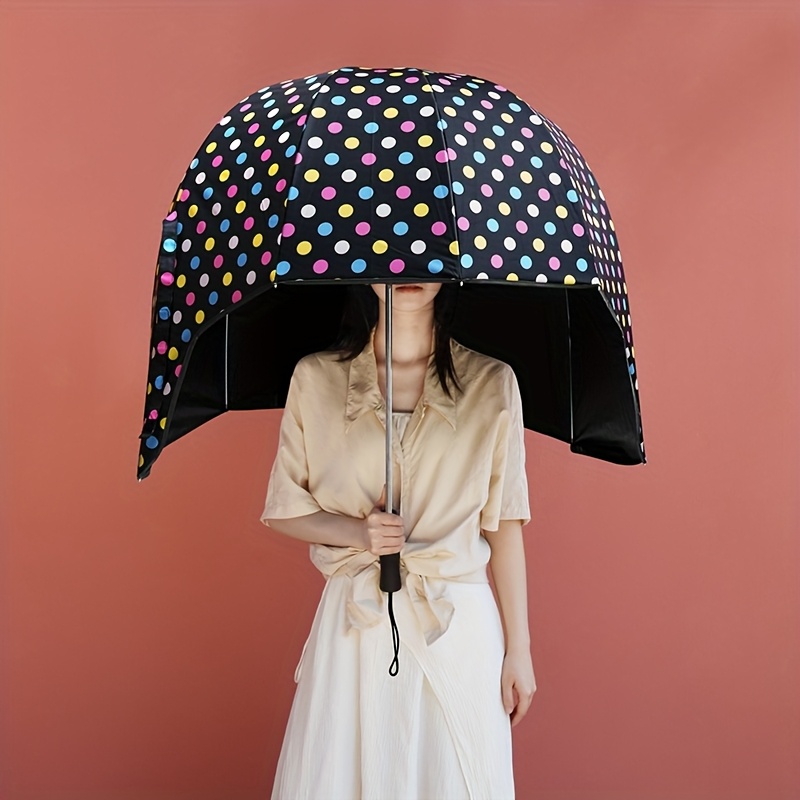 KEAPLAYEE 8-Rib All-Weather Long-Handled Umbrella - 190T Heavy-Duty Pongee Fabric, Manual Open/Close, Durable Iron Handle, Stylish & Functional for Outdoor Travel & Commuting, Outdoor Umbrella, Commuting Accessory, Fashionable Accessory, Highquality Canopy