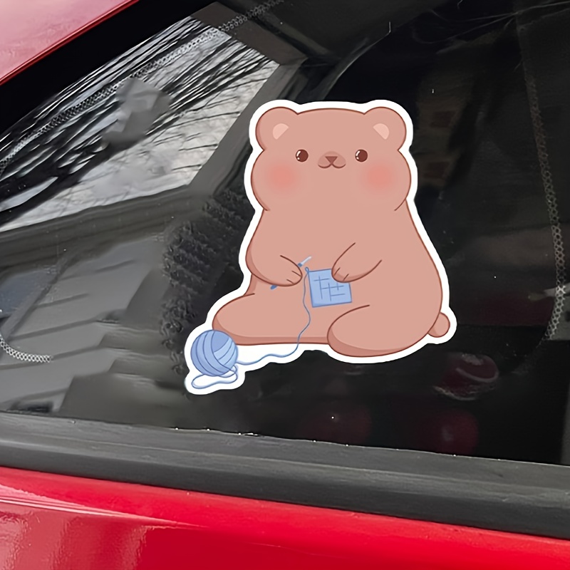 adorable cartoon bear vinyl car decal waterproof dust proof Temu United Kingdom