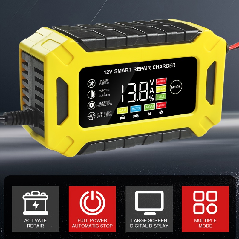 

12v6a Plug Intelligent Charger, Fast 12v Charging For Cars, Trucks, Etc., Safe And Battery Maintenance Device