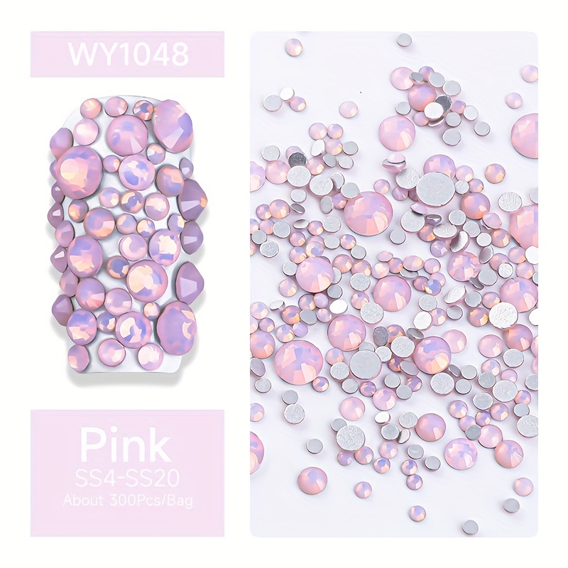Sparkly Opal Art Rhinestones 3d Charm Glass Sticker Decoration Charms Flat Back Jewels Craft