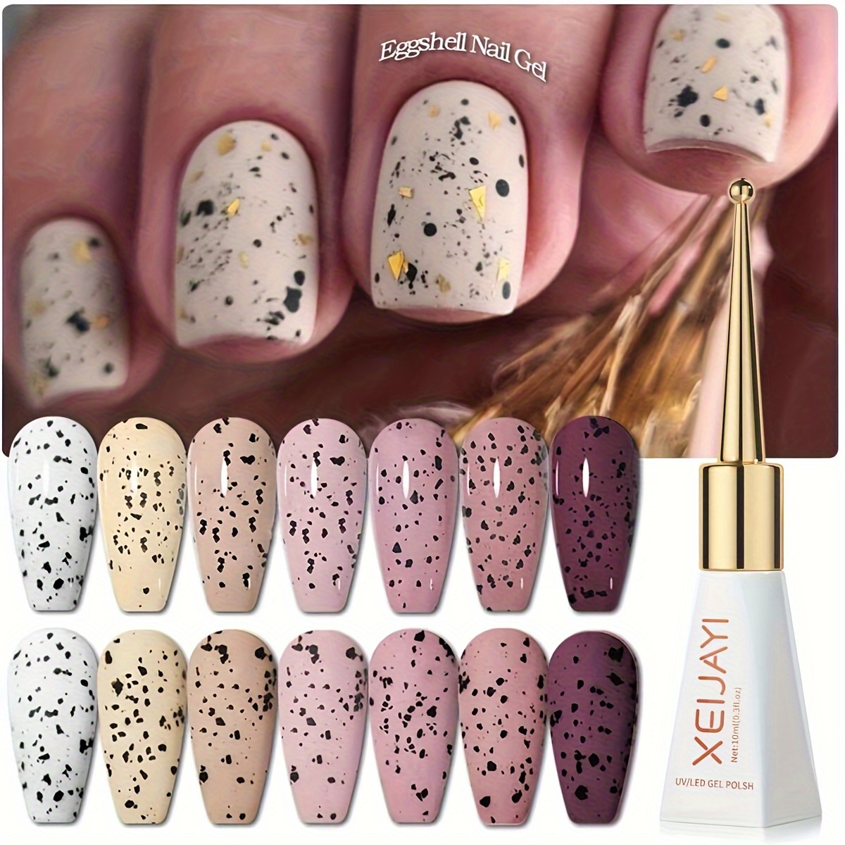 Image of 1pc Xeijayi Eggshell Gel Nail Polish Suitable For Soak Off /uv, /korean Gel Polish With Eggshell Gel Base, Glossy Varnish For Nail, Manicure & Pedicure, Required For Salon Use