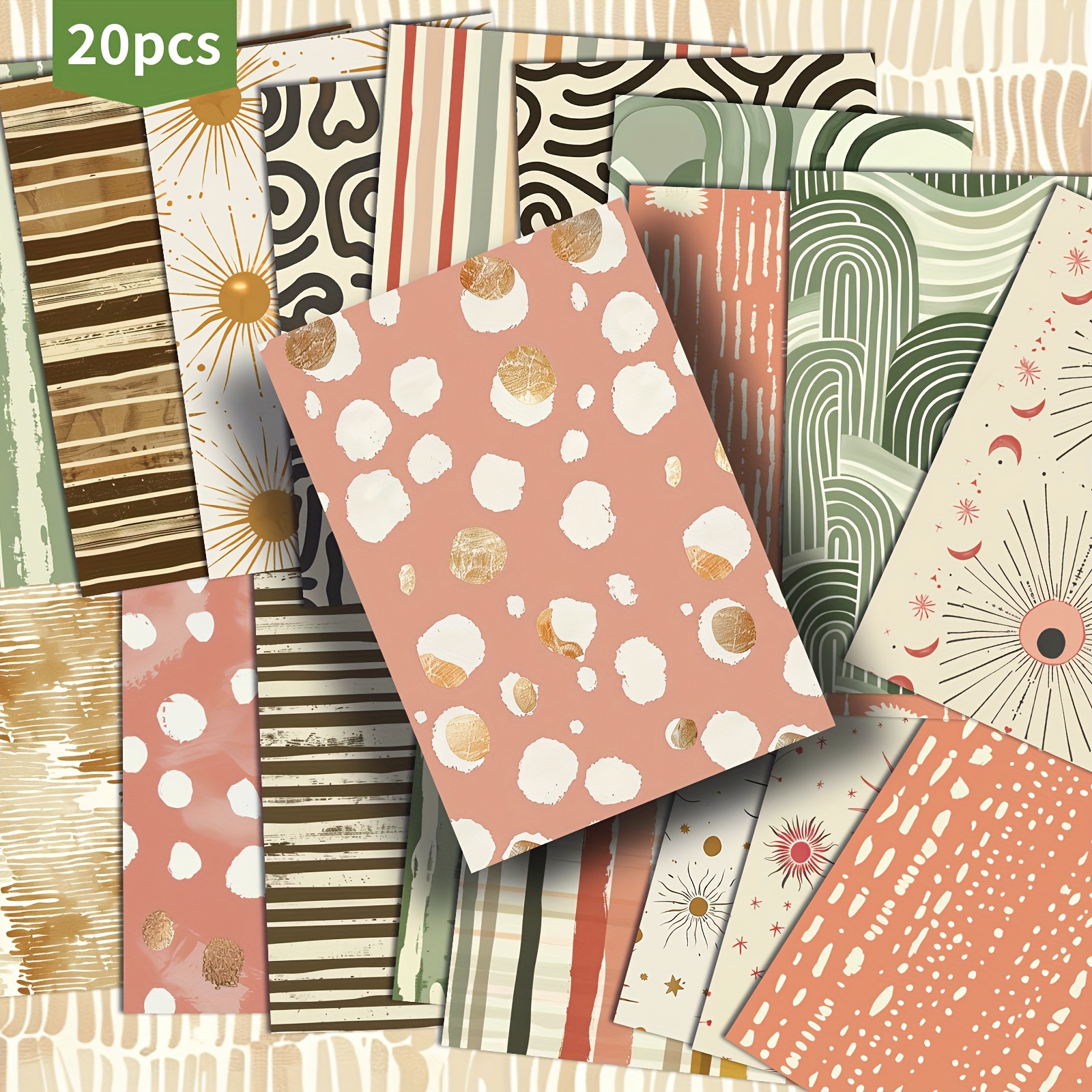 TEMU Paquete de 20 Postales Geométricas - Papel de Diario de de 4x6 Pulgadas, Ilustraciones Clásicas de Pinup, Tarjetas Decorativas Coleccionables