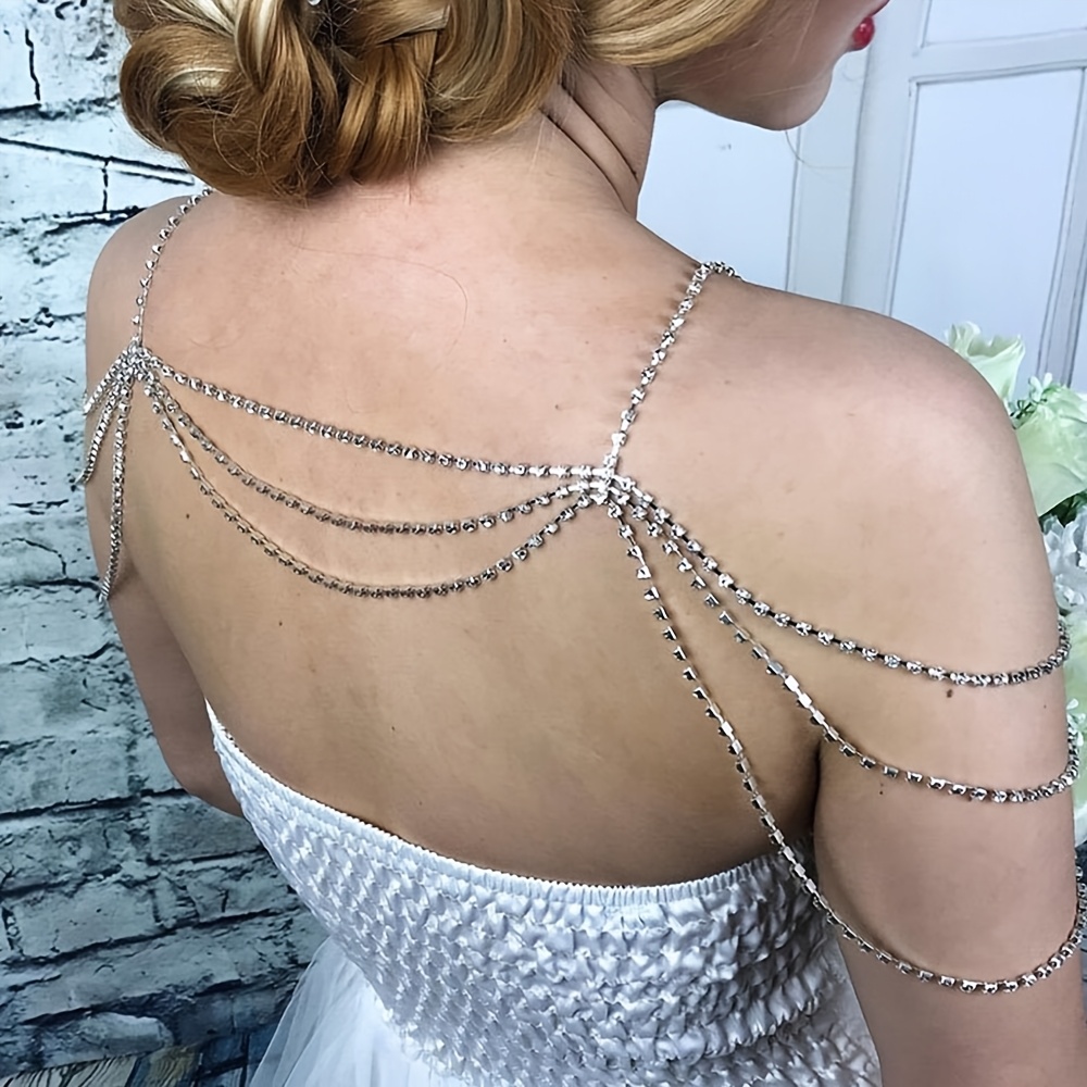 Rhinestone Sexy Chest Chain, Multi-Layer Tassel Necklace