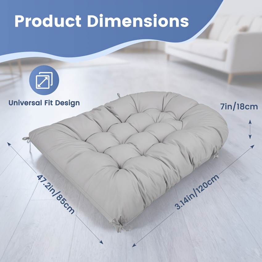 Image of Cushion For Egg Chair Hanging Chair (120 X 85 X 18 Cm) Replacement Cushion For Swing Chair (cushion ), Thickened Design, Suitable For Garden, Outdoor, And Indoor Use