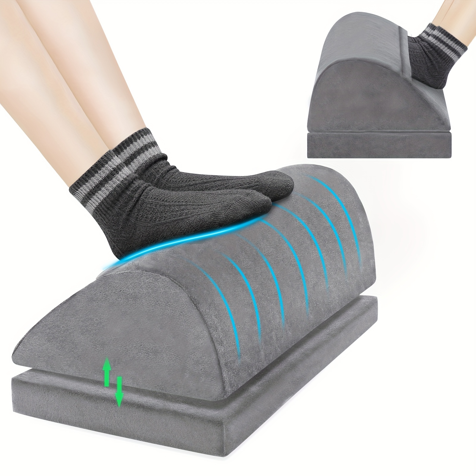 

Foot Rest For Under Desk , Footrest With Warm Pocket, Ergonomic Adjustable Memory Foam Footrest, Under Desk Footrest, For Office Desk & Office Chair