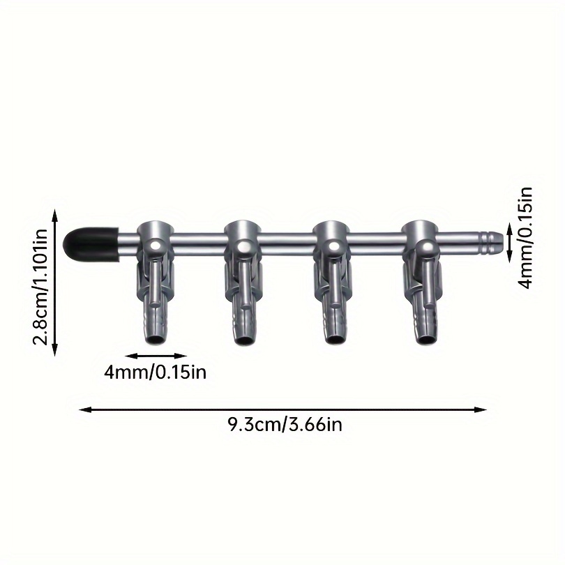 Image of Aquarium Manifold Air Tube Control Valve Air Faucet Air Distributor Stainless Steel Air Flow Distributor Pump Lever Valve, Without Battery