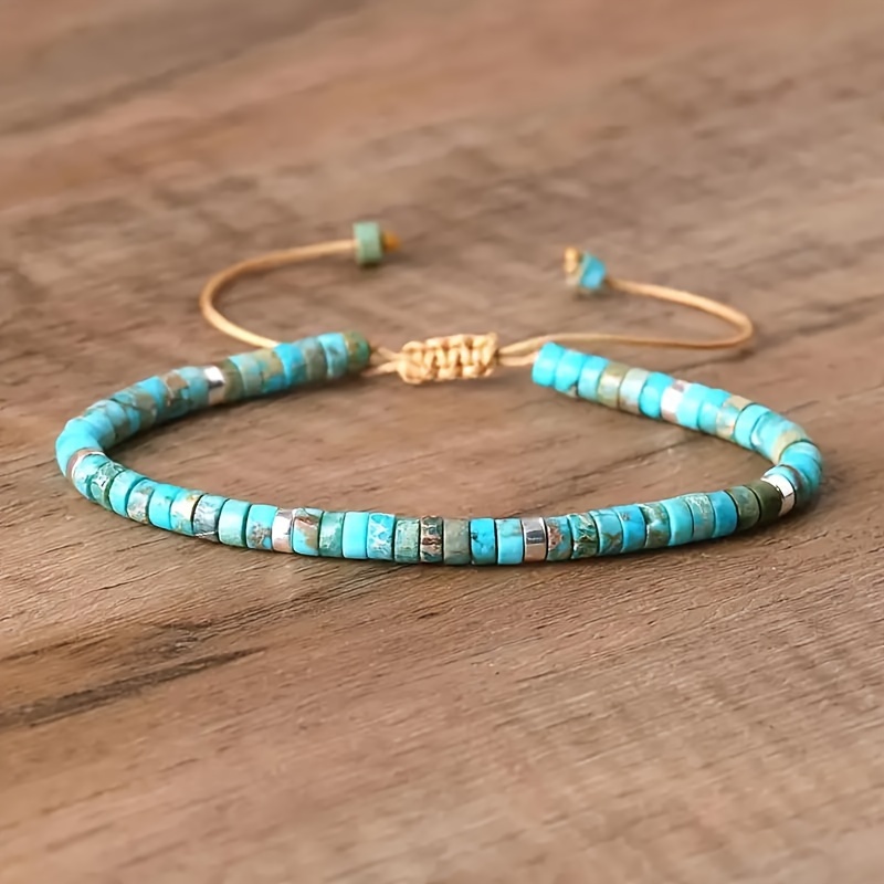 TEMU 1pc Minimalist And Exquisite Style Beaded Bracelet Natural Turquoise Bracelet Women's Exquisite Bracelet For Wearing