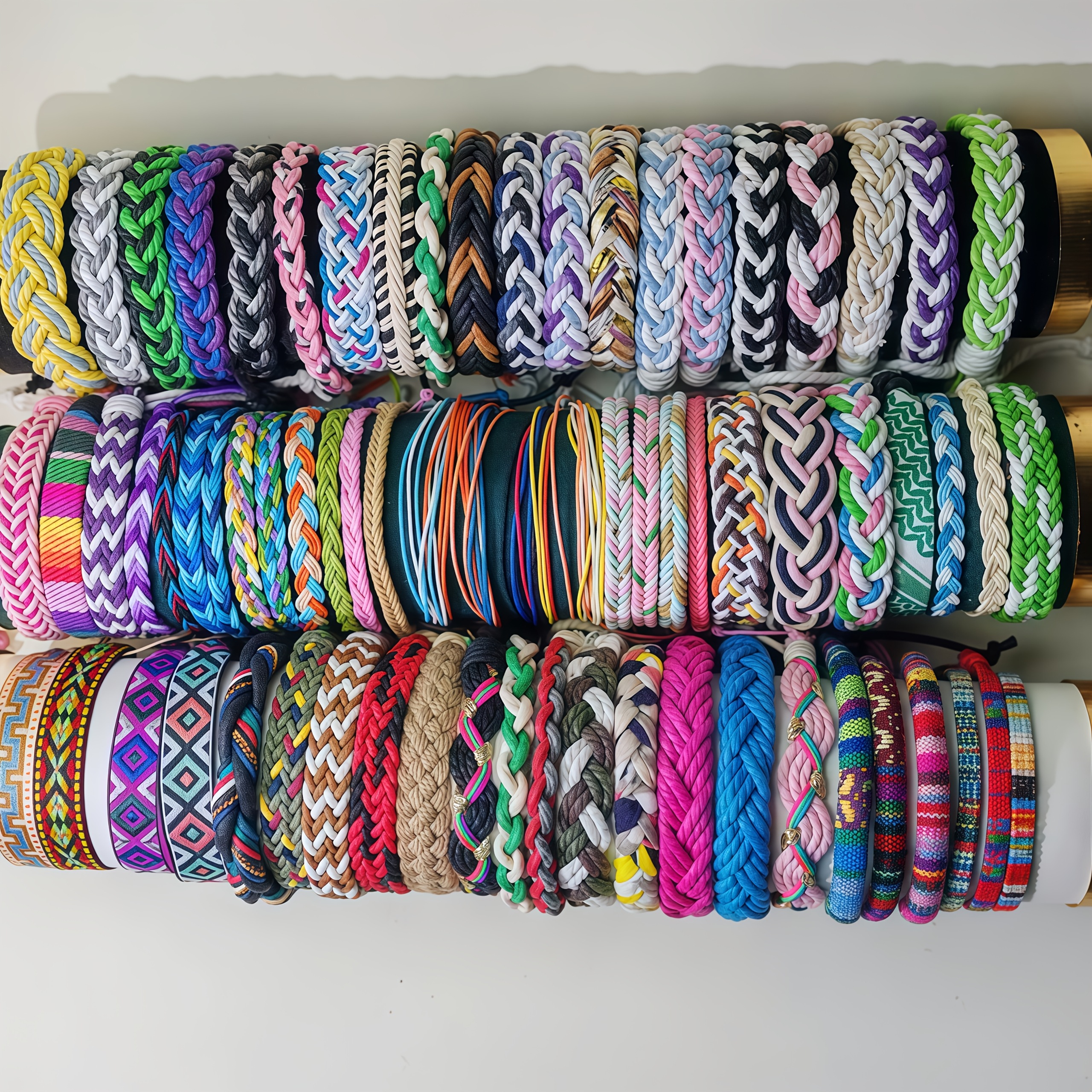 TEMU 24pcs Colorful Retro Minimalist Dopamine Wax Rope Couple Woven Bracelet (random Color)