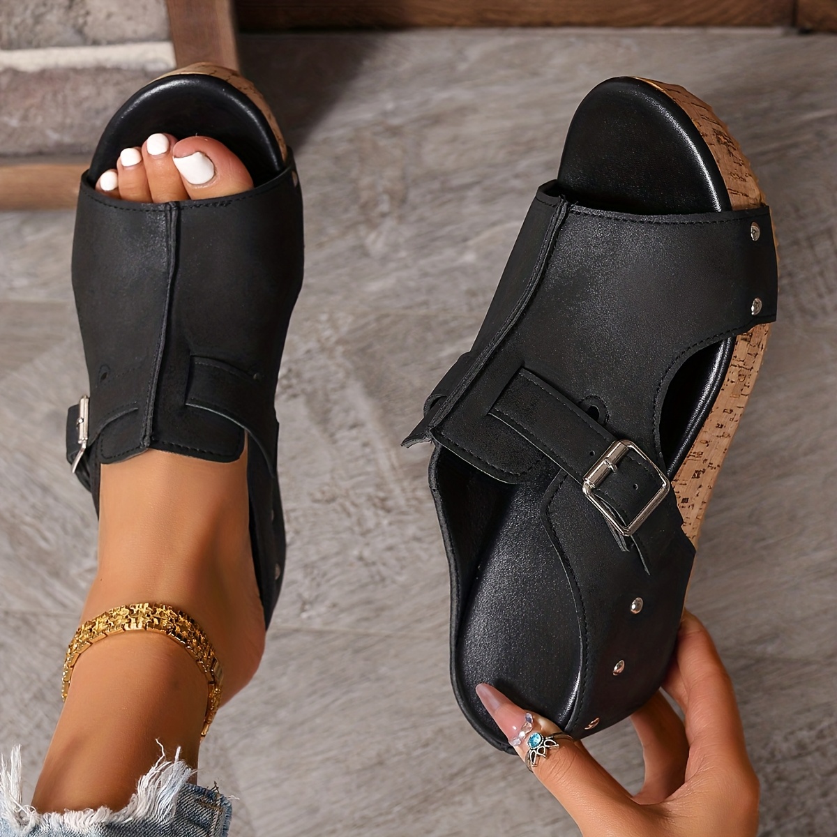 TEMU Women's Thick-soled Sandals, Platform Sandals, Fashionable And Versatile, Wearable In - Fashionable Elegant Versatile Lightweight, Women Shoes