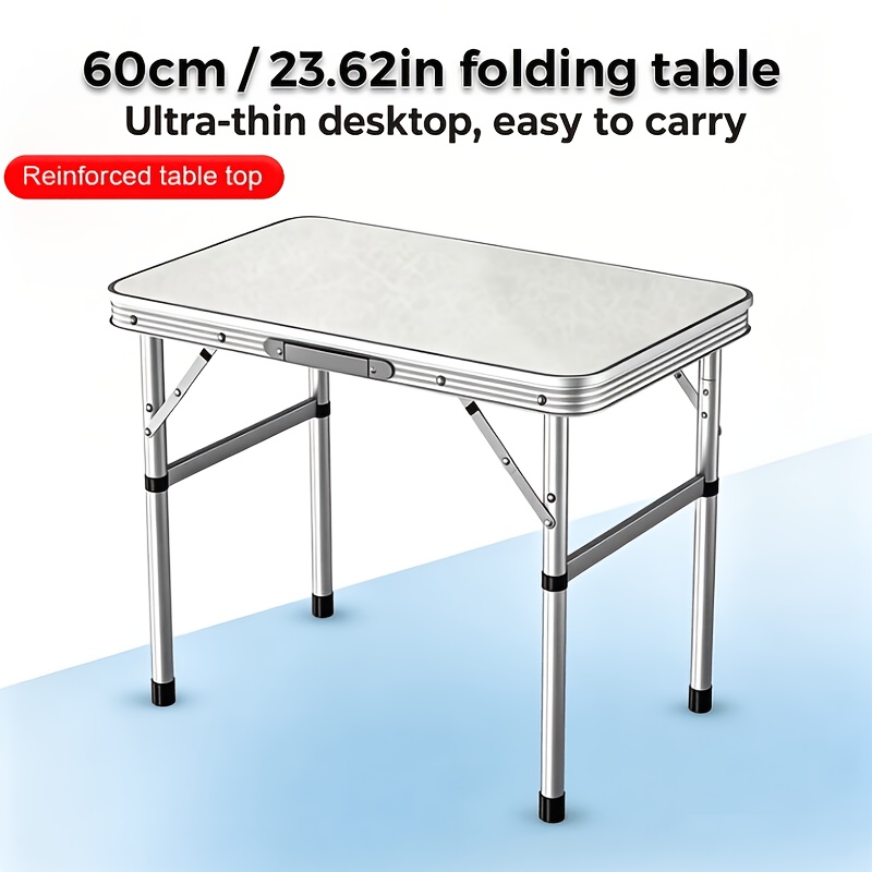 Oversized Heavy Duty Outdoor Folding Table 120cm/47.24 Inch Aluminum Frame Portable & Sturdy Ideal For Beach Party Camping & Office Use Classic Durable Foldable Table Gift