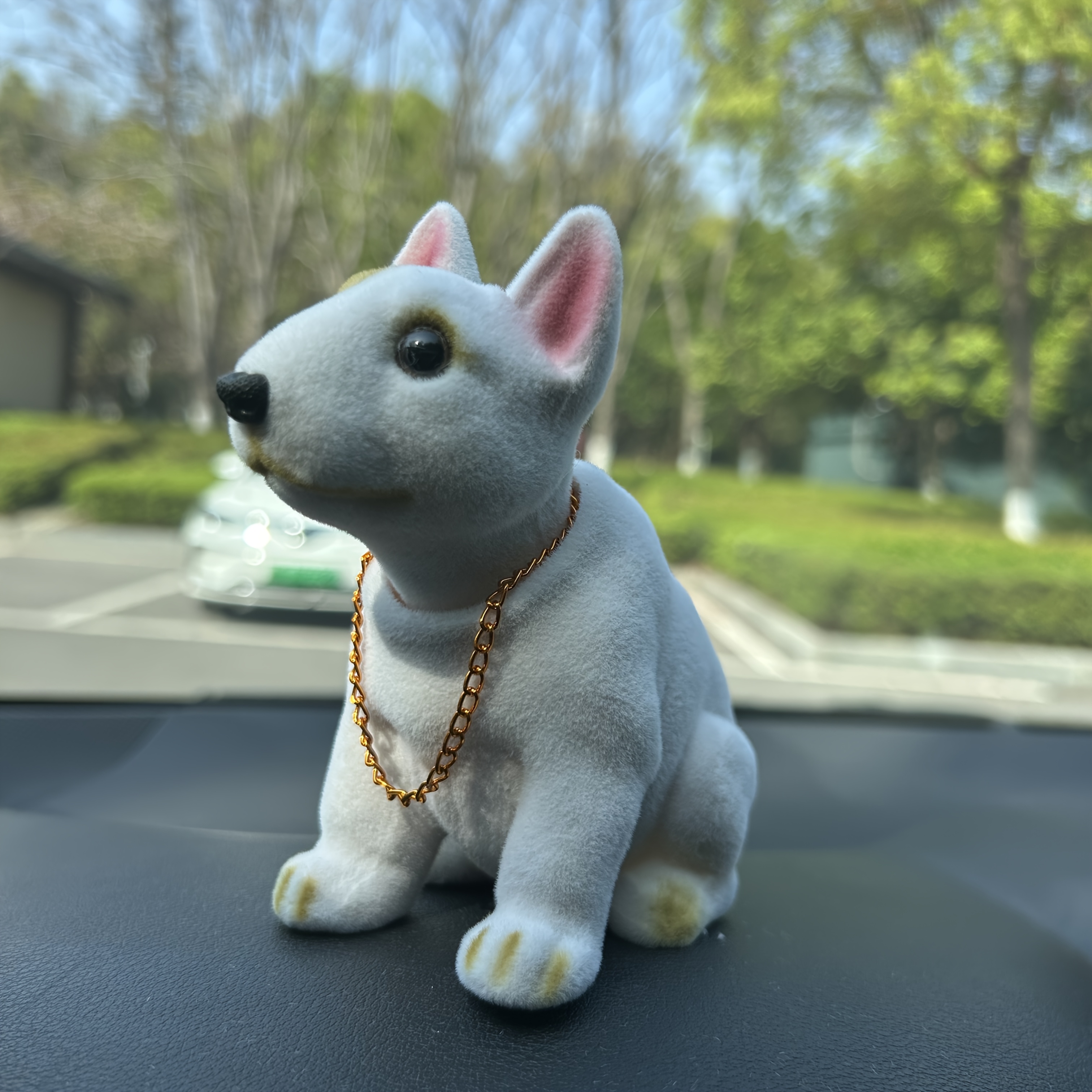 A Bull Terrier Statue, Perfect For Home Decor, Office Decoration, And Car Ornament