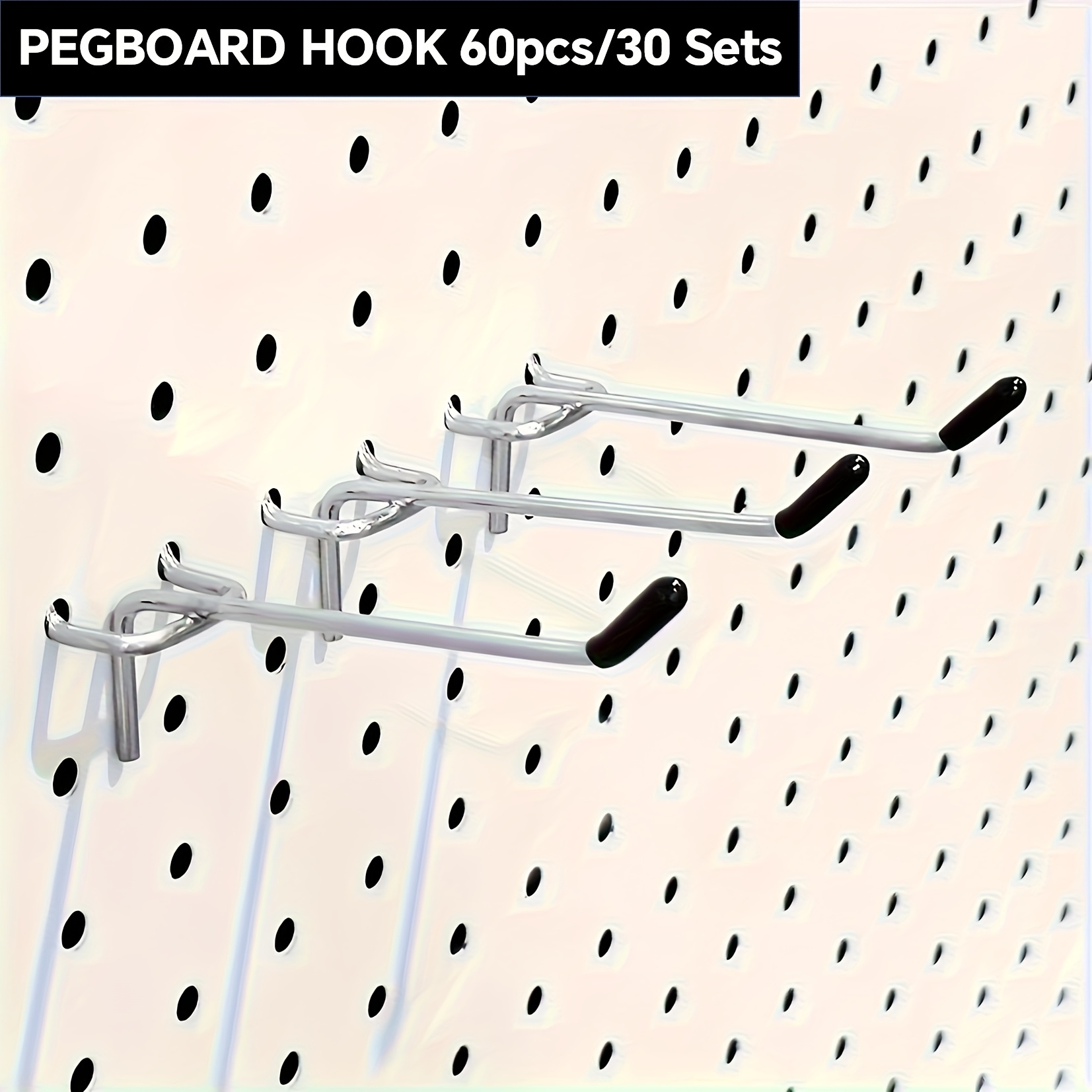 

60pcs/30sets Heavy- Pegboard Set - Stainless Steel, For Organization & Tool Storage,