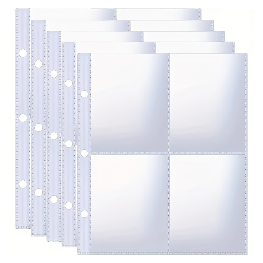 E-shop 400 , Standard-Kartenhalter, Doppelseitige Karteneinlage, Drei Löcher, 3,5 Zoll × 2,6 Zoll, für Drei-Ring-Ordner, Kartensammler, Spiel-