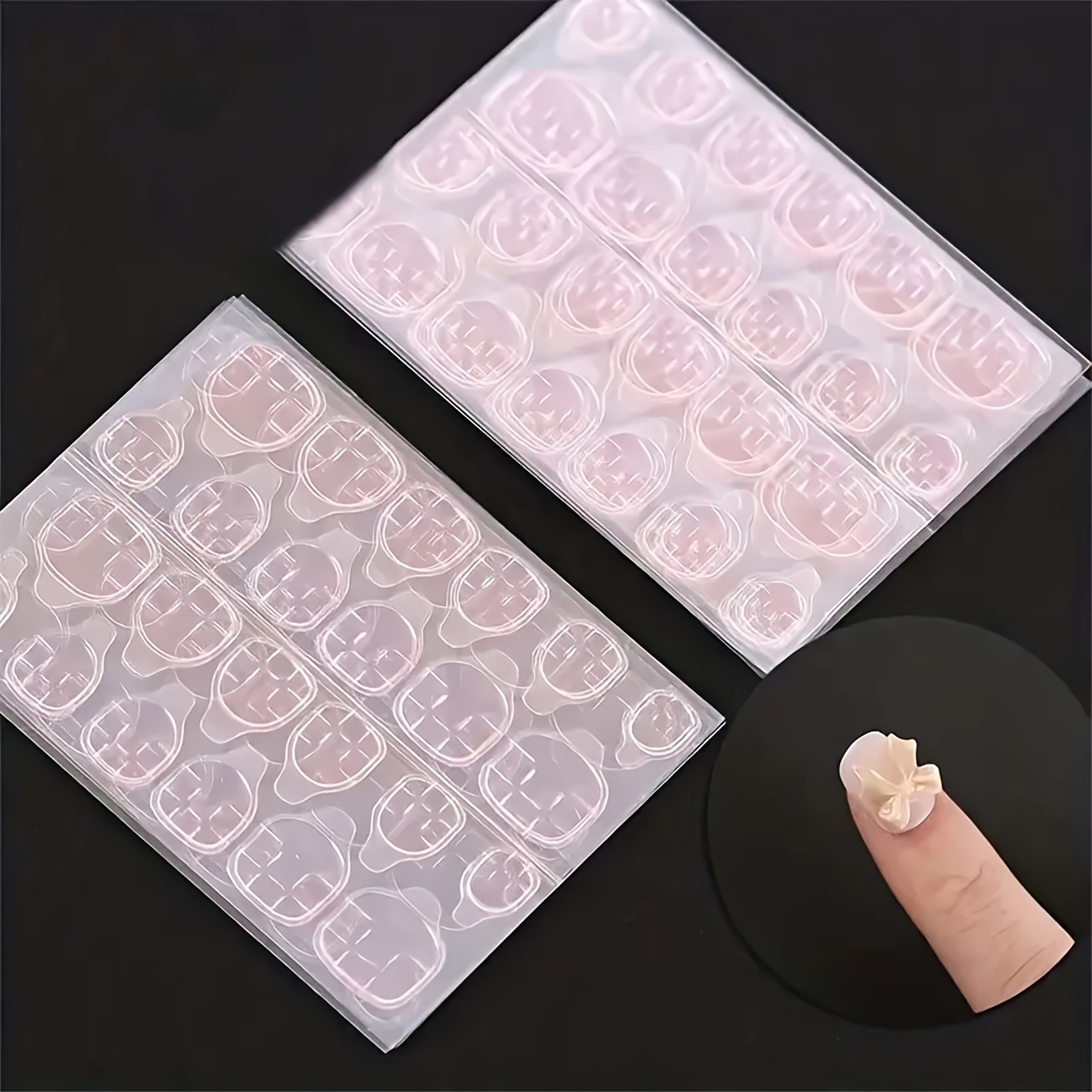 

600pcs Clear Adhesive Nail Tabs, Waterproof & Breathable, 25 Sheets Nail Tips Tape In 10 Sizes - Perfect Fit For Nail Art Design