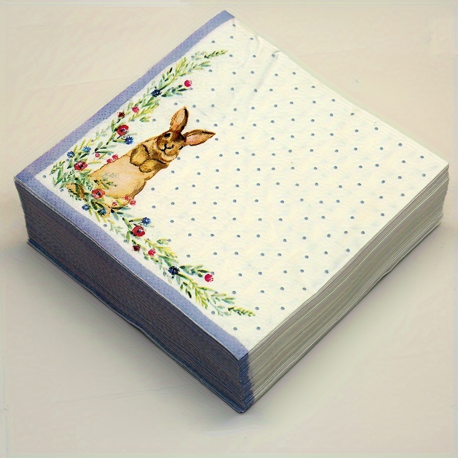 Peter Rabbit Servietten, 20 Stück – 3-lagig, Weiß Mit Süßen Hasen-Motiven – Ideal Für Geburtstag, Party Oder Gartenfest