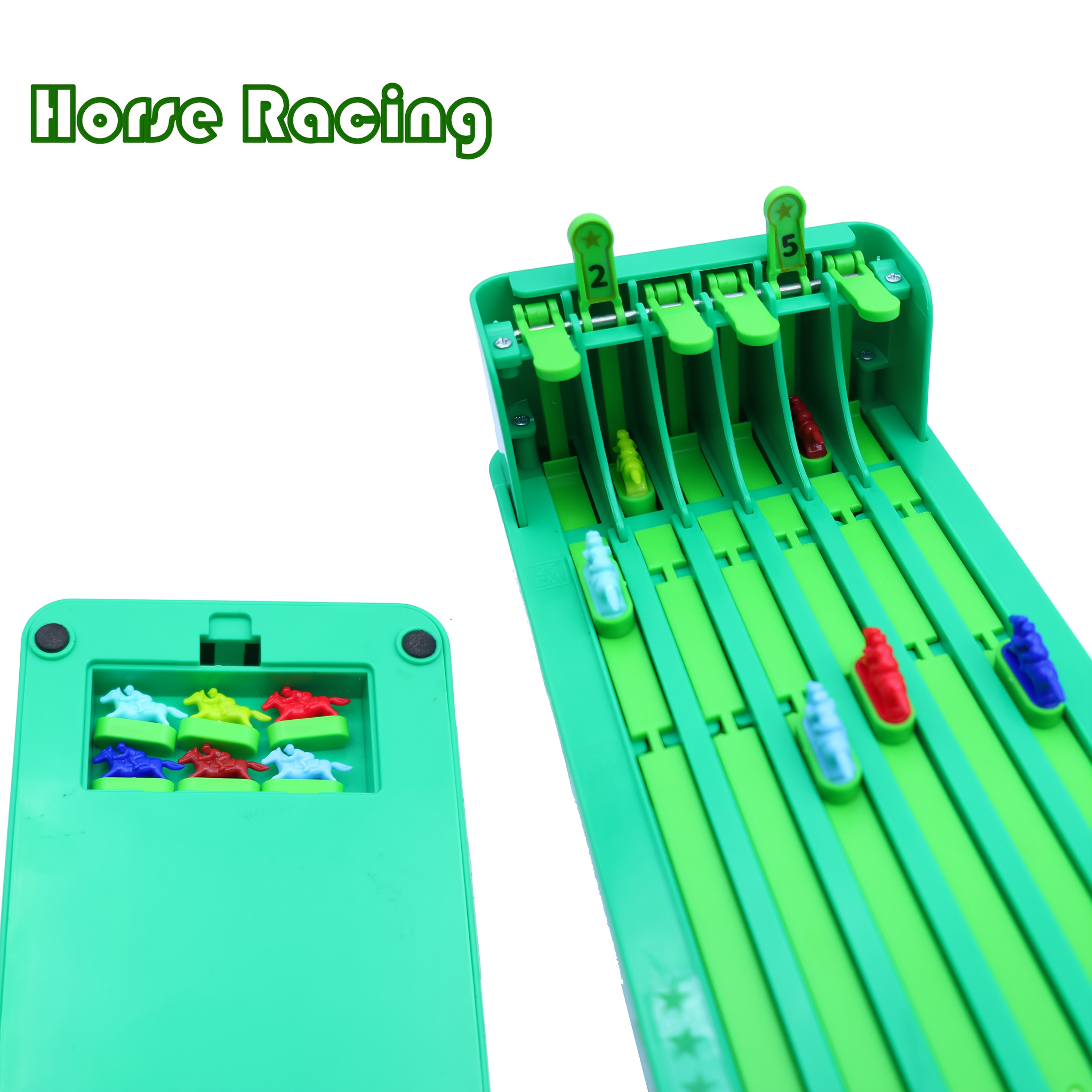 Racing Union Six-Horse Track Game - Colorful Plastic Horse Racing Board with 6 Tracks, Vibrant Pony Figures, Ideal for Family Gatherings & Holiday Gifts, Includes Storage Box, Horse Racing Game|Playful Horse Racing|Durable Plastic