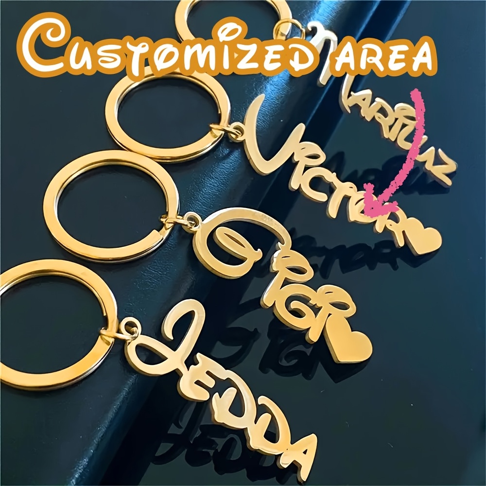 Custom Name Tag Keychain, Personalized Gift for Parents