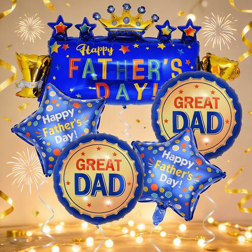 5pcs fathers day banner party decoration balloons happy fathers day great dad balloons fathers day event and party balloons