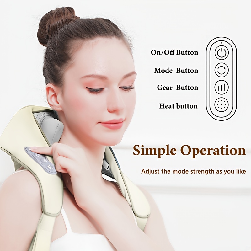 masajeador de acupresión 6d con función de calentamiento, masajeador eléctrico para cuello, espalda, hombros, piernas y pies - relajación   portátil en  , oficinas y autos - regalo ideal para mujeres, hombres, madres y   2