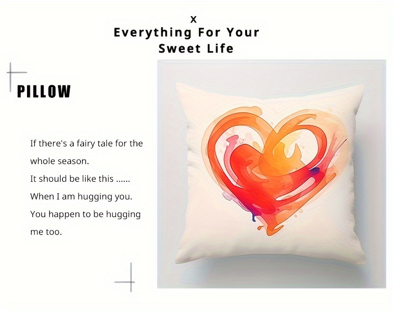 soft machine washable love heart throw pillow cover with zipper closure   home decor valentines day mothers day weddings polyester no insert included details 0