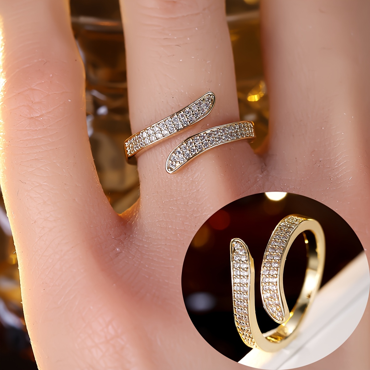 Women's Wrapped Open Ring, Niche Arc Design Statement Accessory
