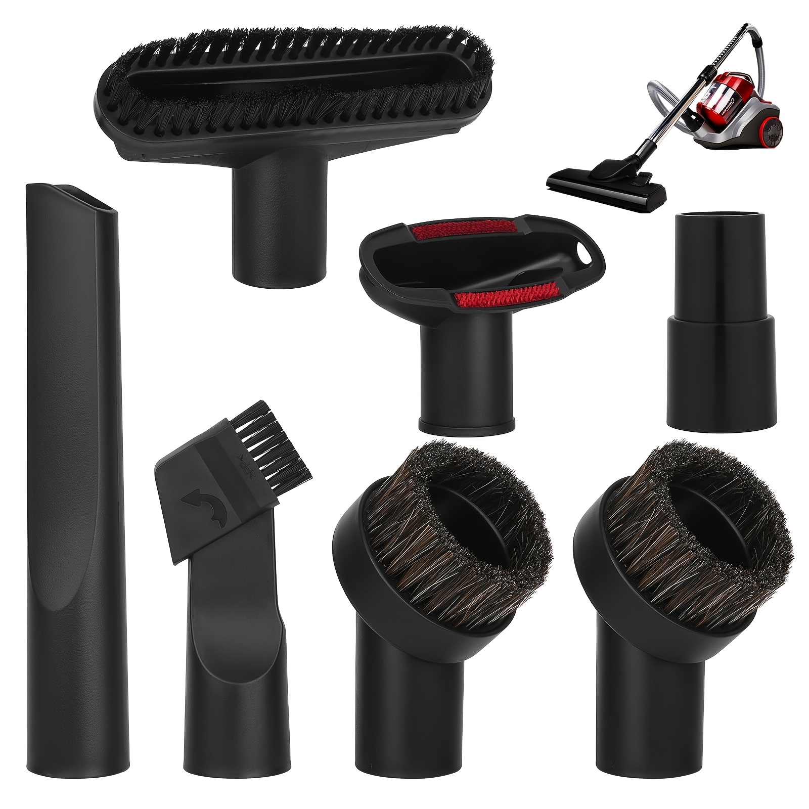 TEMU Vacuum Cleaner Nozzle Set, 7pcs Vacuum Cleaner Nozzle Set, Universal Vacuum Cleaner Attachments, Vacuum Cleaner Nozzle And Brush Set, Universal