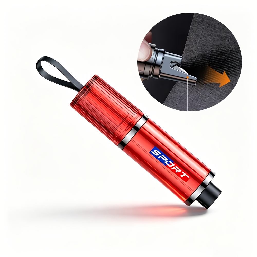 TEMU Vehicle Emergency Rescue Tool Set, 2-in-1 Car Window Breaker And Seatbelt Cutter, Dual-color Optional Life-saving Tool For Automobile Emergency