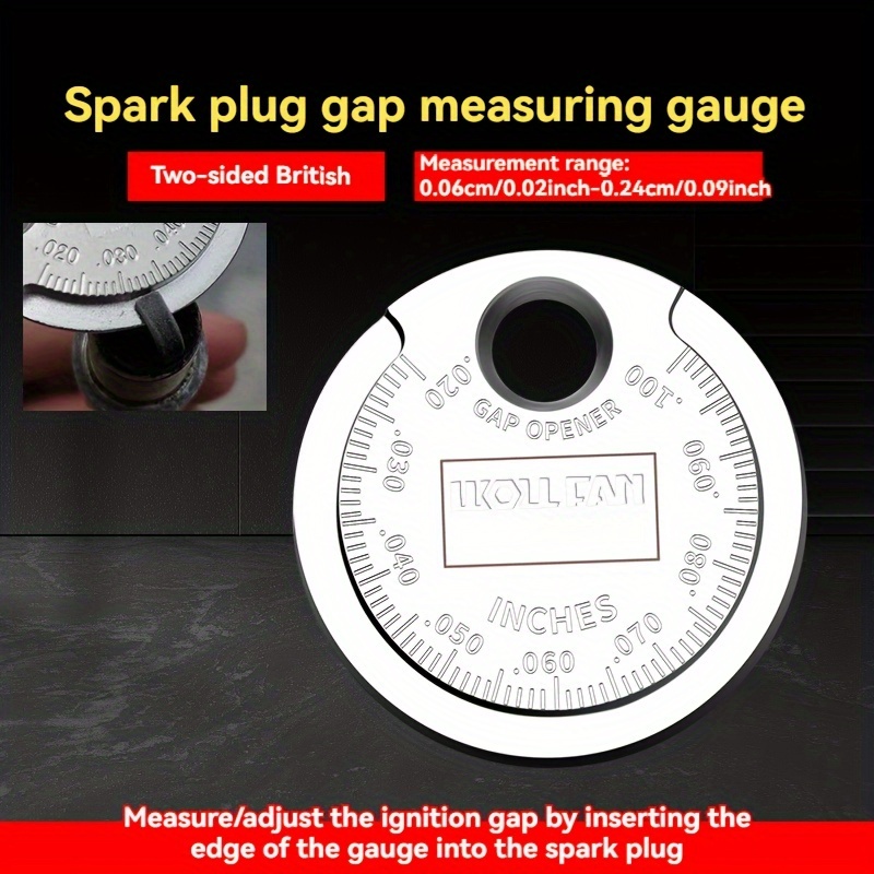 

Wollfan Spark Plug Gap Measuring Tool For Cars & Motorcycles - Two-sided British Measurement (0.5cm/0.24inch) Range, Material, Auto Repair & Maintenance Essential