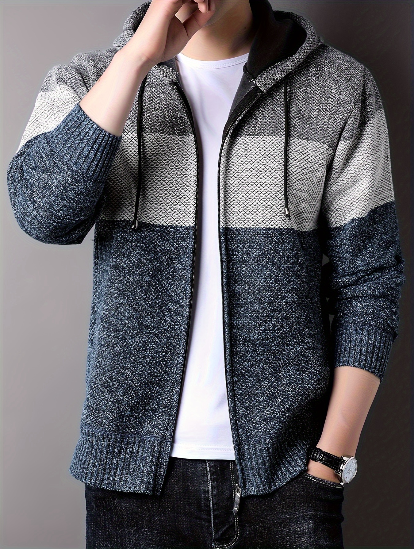 Trachtenjacke Herren Cardigan Mit Kapuze Kapuze Herren Strickjacke