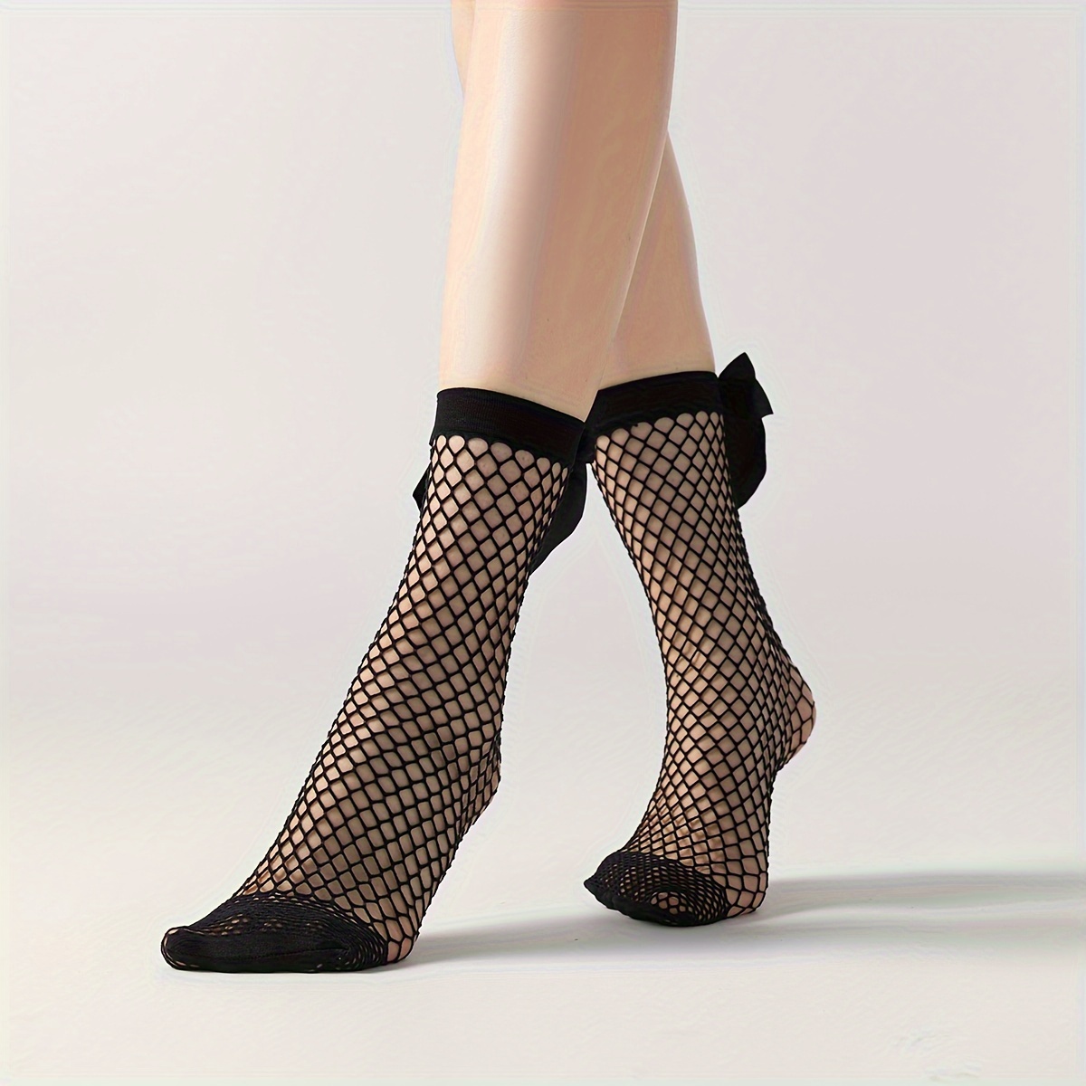 fishnet socks with bows