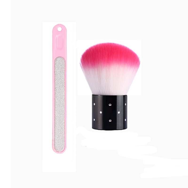 TEMU 2 piezas/juego de cepillo para polvo de uñas, lima de uñas, combinación de cepillo , cepillo de limpieza portátil para recortar uñas, lima de