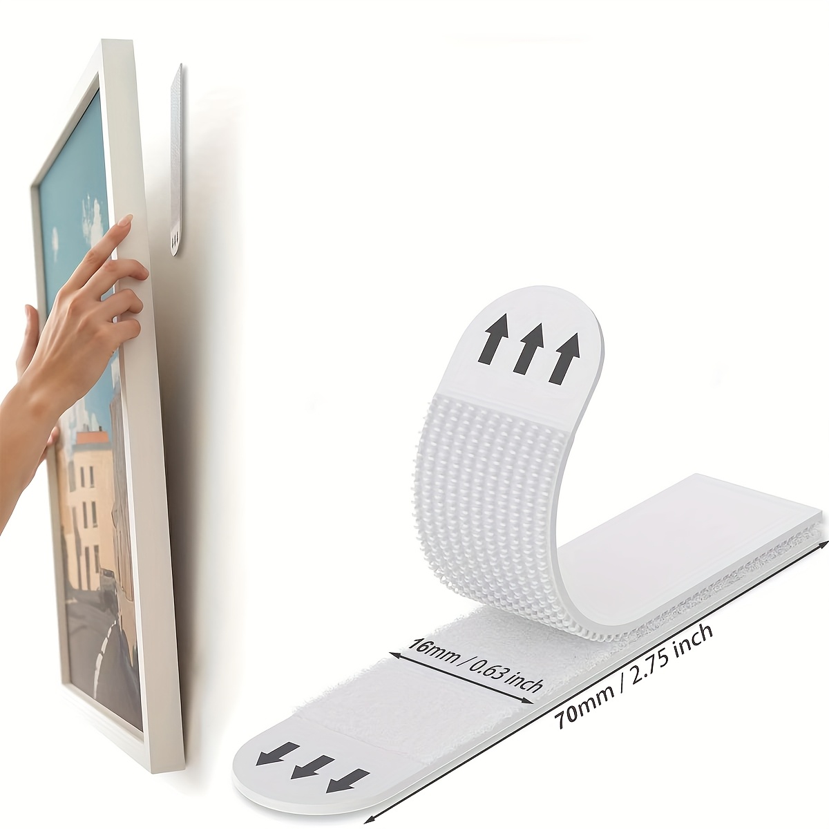 TEMU Picture Hanging Strips, Picture Hanger Kit, Removable , Picture Hanging Hooks, White Medium (46pack)