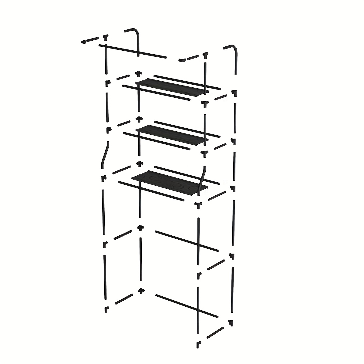 1 Szt. 3-warstwowy Stojak Do Przechowywania Półki Łazienkowej Powyżej Pralki, Wieszak Na Ręczniki Do Użytku Domowego.