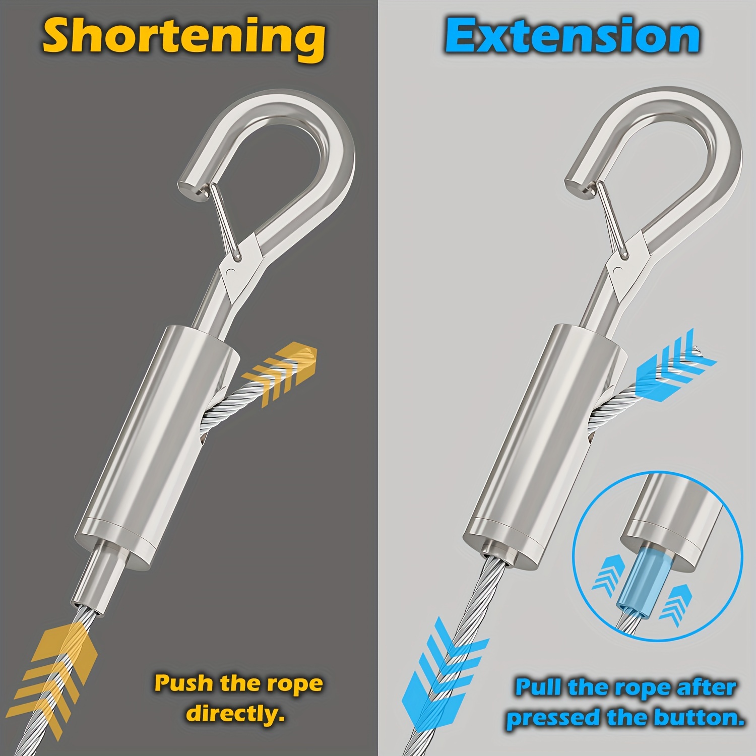 Wire Hook Wire Rope Adjustable Wire Rope Stainless Steel - Temu