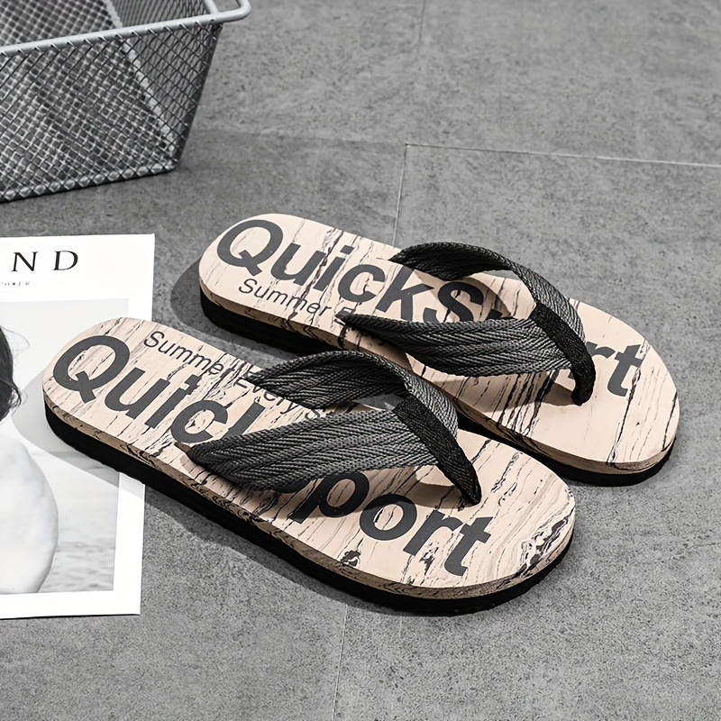 

Men's Trendy Street Style Flip Flops, Comfy Non Slip Durable Casual Thong Sandals For Men's Outdoor Activities