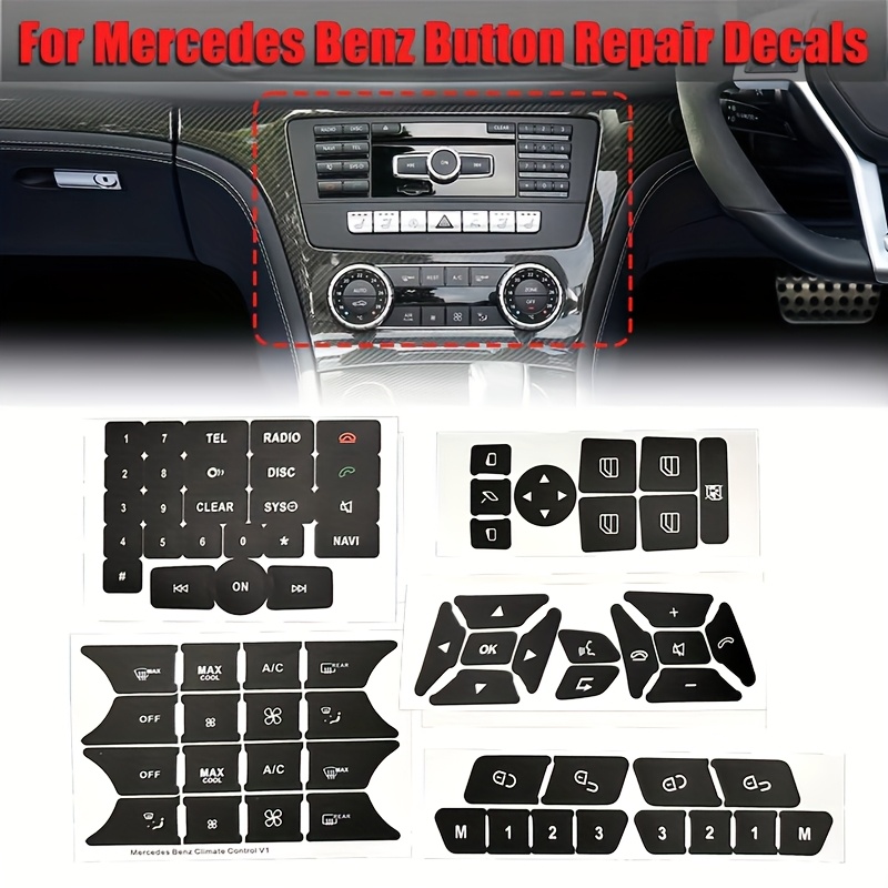 

Button Repair Stickers - Matte , Self-adhesive For Cls, Slk, & More - Air Conditioning, Multimedia, Steering Wheel & Seat Memory Buttons, Windows,