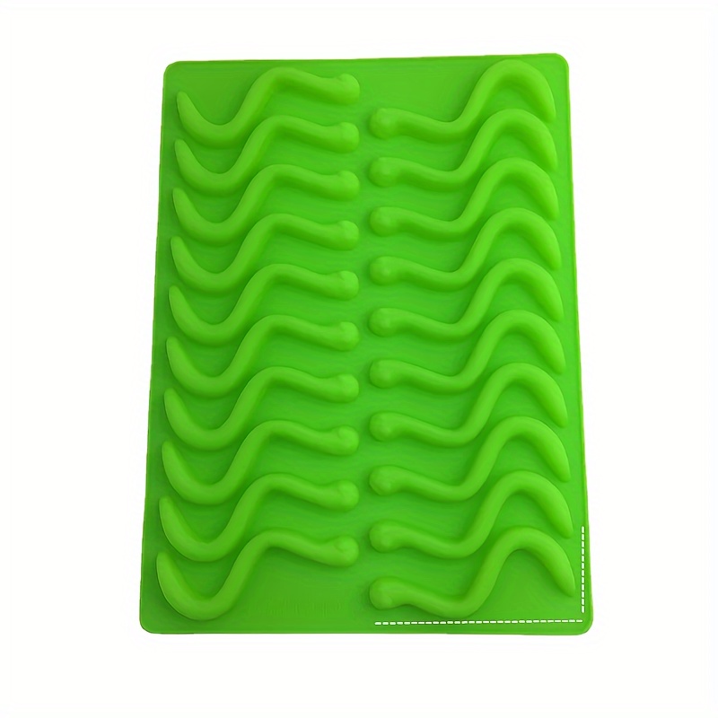 1pc 20 holes diy silicone gummy snake worms chocolate mold sugar candy jelly molds ice tube tray mold cake decorating tools baking tools