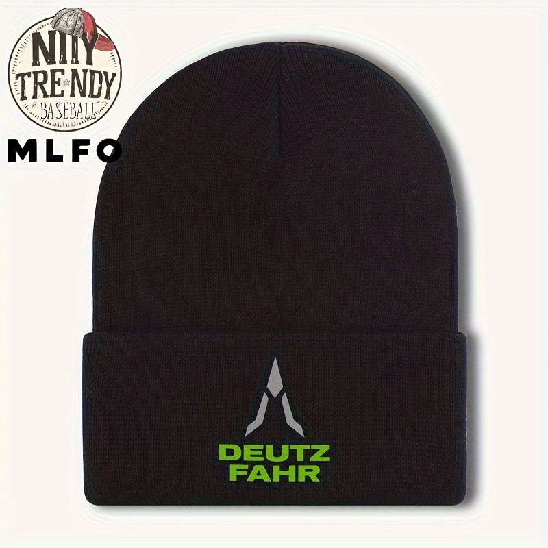 Image of Stylish And Warm "deutz Fahr" Farm Machine Printed Knit Cap Outdoor Retro Cap Men's And Women's Trend Casual Cap Suitable For Daily Wear, Outdoor Activities, Work And Multi-field And Wear.