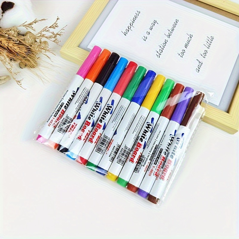 

12 Color Whiteboard Markers - Non-toxic, Dry Erase, Ideal For Office And School Use - Suitable For Painting, Drawing, And