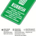 2d flache müllschild - langlebige eisenmetall-plakette für außenwandkunst, umweltbewusste abfallentsorgungsleitfaden mit grünem hintergrund & weißem text, 20x30cm/8x12in ungerahmt, für zuhause, büro oder geschenkidee, outdoor-metallwandkunst, umweltnachrichtenschild, kontrastreiches design, langlebiges material