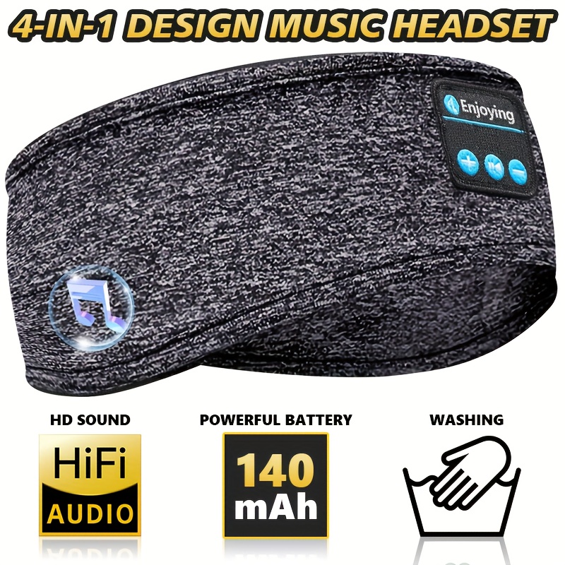 Wireless Sleep , Soft, Elastic, Comfortable 3-in-1 Wireless Music Eye Mask For Side Sleepers, Noise Isolation, Volume Control, Usb Charging, Ideal For Exercise & Gaming, Wireless Headphones