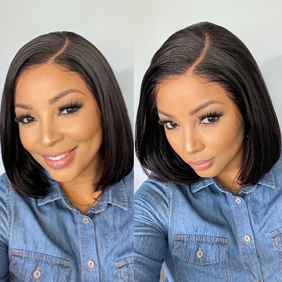 Brazilian Straight Bob Wig Hd Transparent 13x4 Lace Front Temu