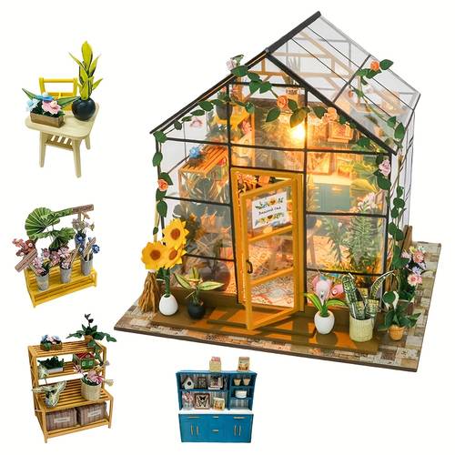diy dollhouse house kit wooden puzzle handmade study and desktop decoration thanksgiving valentines day birthdays and other holiday gifts excluding tool and batteries