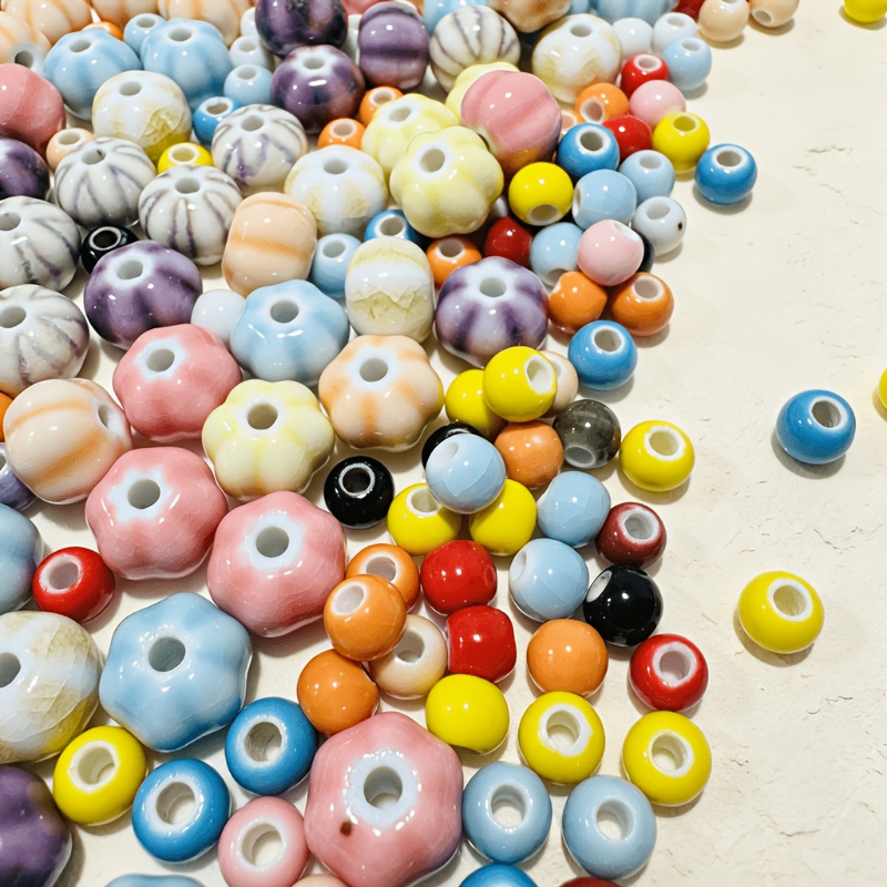 80pcs Mixed Ceramic Beads Set for Jewelry Making