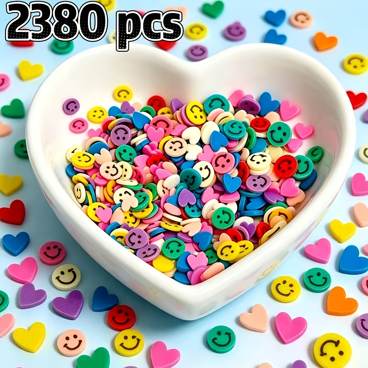TEMU 2380pcs And Heart Soft Clay Slices, Suitable For Wedding Flower Scattering Ceremony, Summer Birthday Party And Lawn Party Decoration, Creation,