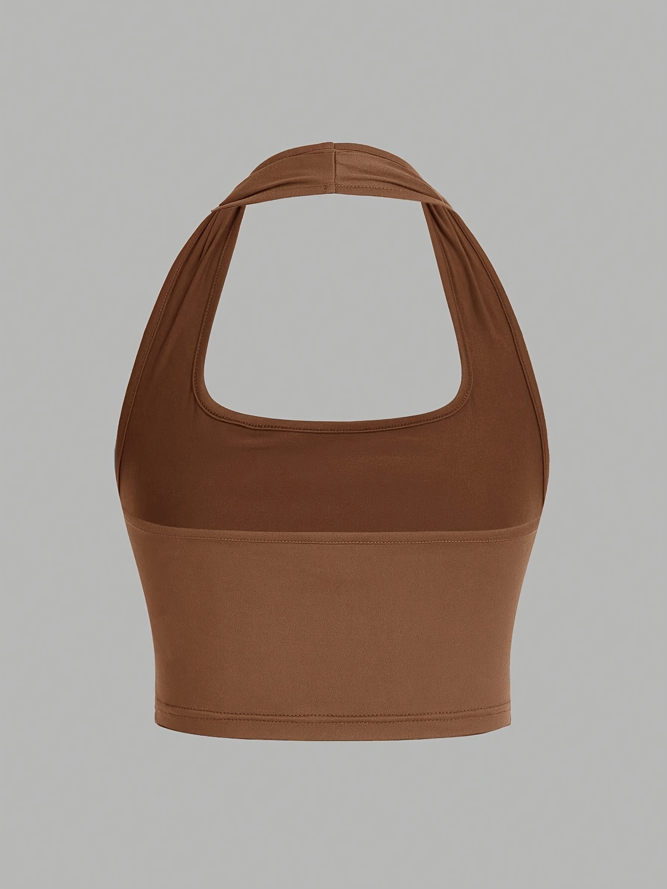 Women's White Halter Neck Sports Crop Top - Stretchy Breathable Backless Tank Top for Summer Workouts & Casual Wear, Machine Washable Sleeveless Shirt, Gym Apparel, Smooth Texture