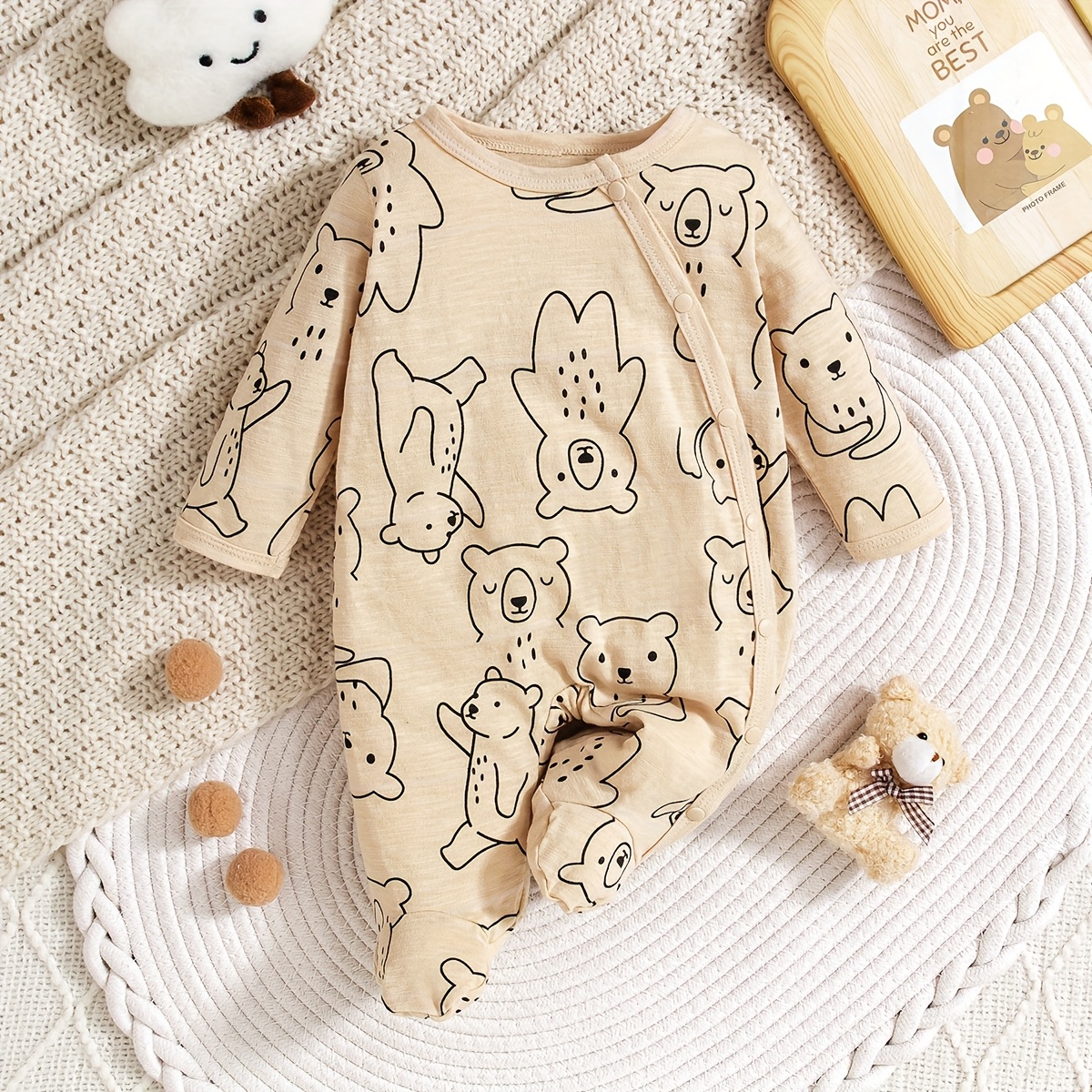 Boy Animal Print Onesie Baby Bwindkids Baby Boy's Bear Print Long