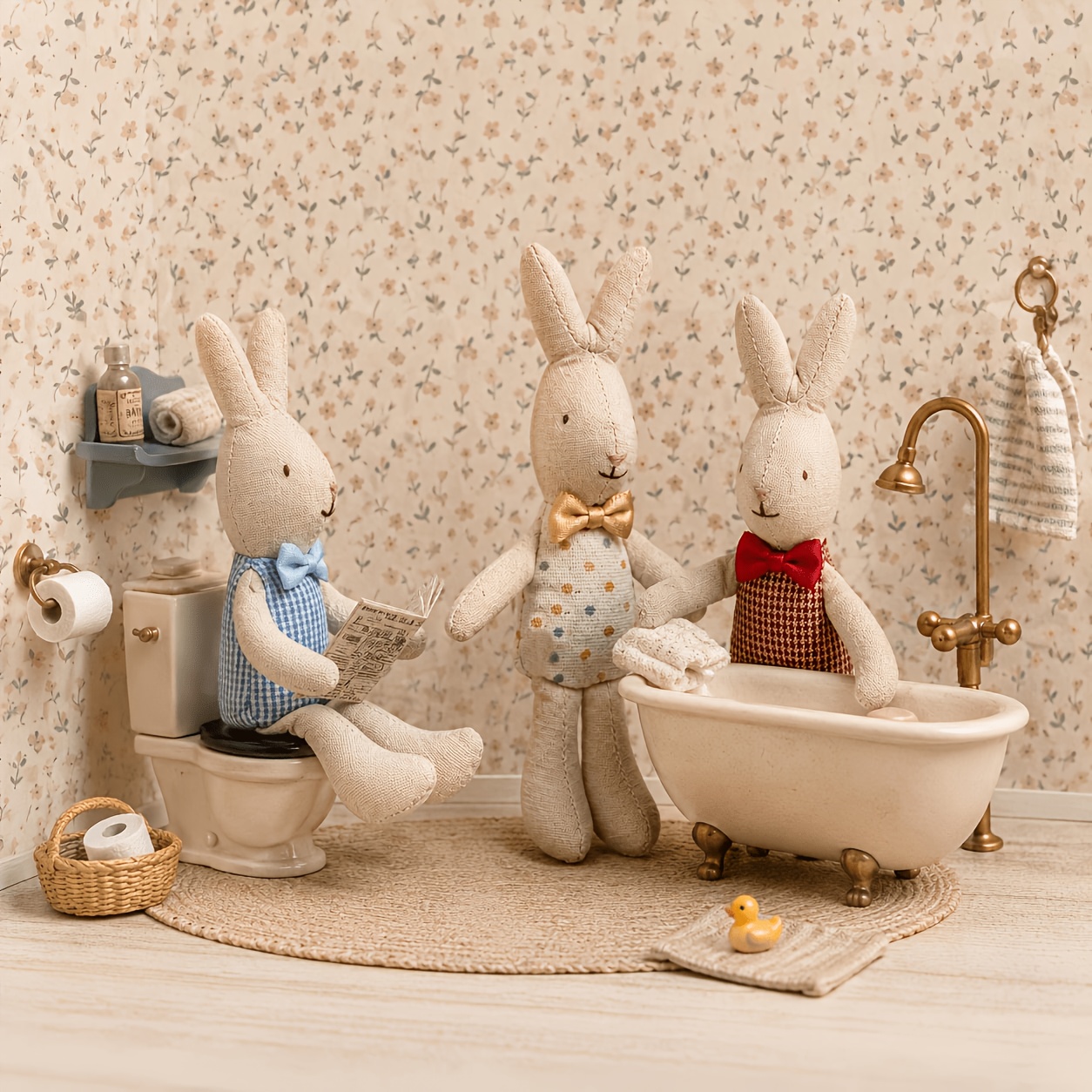 Handmade Fabric Rabbit Doll, Cute Nordic Style Puppet